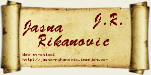 Jasna Rikanović vizit kartica